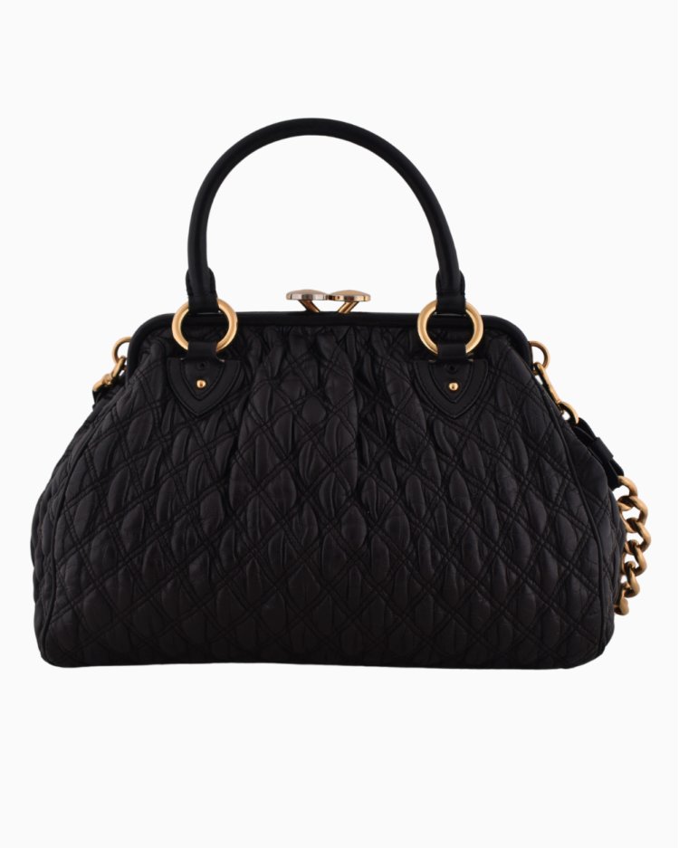 Bolsa Marc Jacobs Original Quilted Calfskin Leather Stam Preta